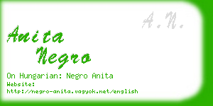 anita negro business card